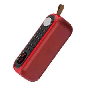 Portable Bluetooth Speaker FM Radio Digital, Support USB/SD Card MP3 Music Player/AUX/REC, Build-in 3000mAh Rechargeable Battery, 10W Powerful Speaker and Earphone Jack for Indoor Outdoor (Red)