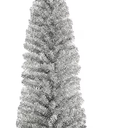 6-ft Pencil Silver Artificial Christmas Tree
