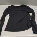 Women's T-Shirt Casual Long Sleeve Top (Small, Black)