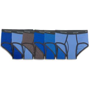 Fruit of the Loom Men's Underwear Briefs, Tag Free & Moisture Wicking (Black, L)