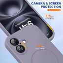 Miracase Compatible with iPhone 16 Case, [Soft Anti-Scratch Microfiber Lining], Compatible with MagSafe, Liquid Silicone Case Shockproof Drop Protection Phone Case for 16,Lavender Gray