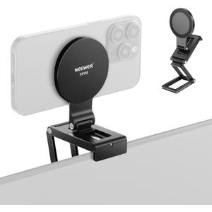 NEEWER Continuity Camera Mount for Desktop Monitor, Magnetic Tri Fold Desk Phone Webcam Holder with Arca Type Base, Compatible with MagSafe iPhone iMac Apple TV 4K Desktop Mac Laptop Samsung, SP08