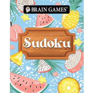 3 x Brain Games - Take-Along - Sudoku | Summer-Themed Fruit Design | Portable Variety Puzzle Book