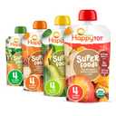 HAPPYTOT Organics Stage 4 Baby Food Pouches, Gluten Free, Vegan Snack, SuperFoods Fruit & Veggie Puree & Chia Variety Pack, 4.22 Ounce (Pack of 16)(EXP 05/16/27)