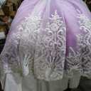 Flower Girl Dresses for Wedding Lace Appliques Princess Pageant Dress Tulle First Communion Dress for Girls, Size 8