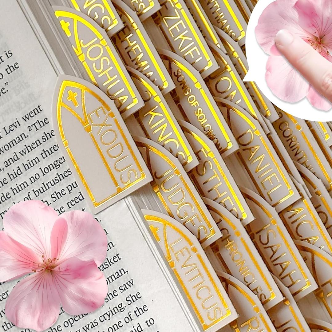 Bible Tabs Neutral Cream, Church Shape Laminated Bible Tabs Women & Men, Christian Gifts, Large Print Bible Tabs for Easy Navigation, Bible Book Index Tabs Labels, Bible Study Supplies