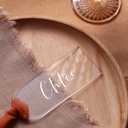 UNIQOOO 20 Pcs Clear Acrylic Place Cards, 3.9x1.6 inches DIY Blank Hanging Tags, Perfect for Wedding Table Decor, Birthday, Centerpiece, Decoration, Party, Anniversary, Event