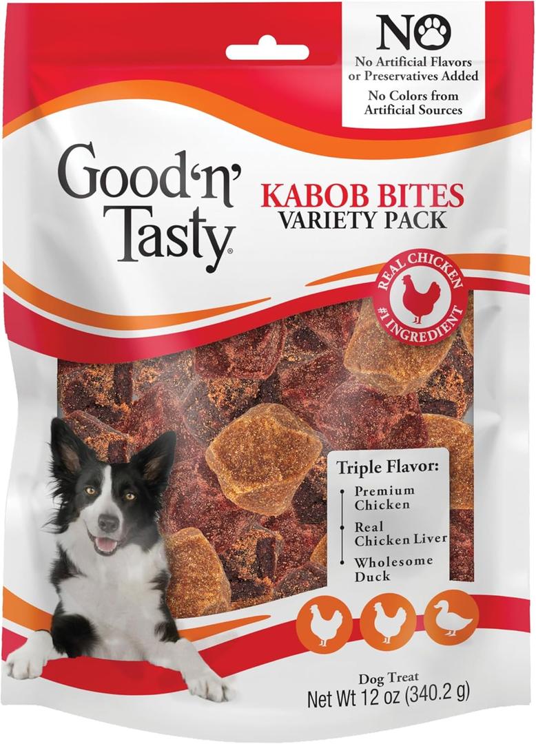 Good n Tasty Kabob Bites, 12 oz, Treats For Dogs, Made with Real Chicken (Best By: 03/01/2026)