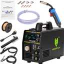 200A Aluminum MIG Welder 110V/220V, Flux MIG/MIG/Single Pulse MIG/Stick/Lift TIG 5 In 1 MIG Welding Machine With LED Display, Heavy Duty Flux Cored MIG Welder For Indoor Outdoor