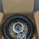 CLEO 80/100-10 Rear Wheel Rim Tire Assembly for 50cc-125cc Dirt Bike taotao TTR SSR CRF Apollo 12mm axle includes Drum Brake and 420-37T sprocket