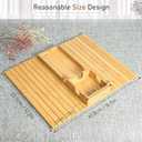 Bamboo Couch Armrest Table, Couch Arm Tray with Removable Couch Cup Holder, 2 in 1 Design Foldable Anti-Slip Bamboo Couch Tray and Sofa Cup Holder for Cup