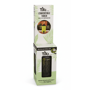 Tiki Convertible Glass Torch Three-Way Use/Green/Black Fluid Not Included