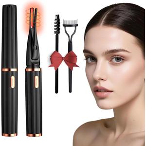 Heated Eyelash Curlers for Women - 2 in 1 Clip - Type, 3 Heat Modes, USB Rechargeable, 8s Fast Heat - up, 24H Long - Lasting Natural Curls Makeup Tool (Black)