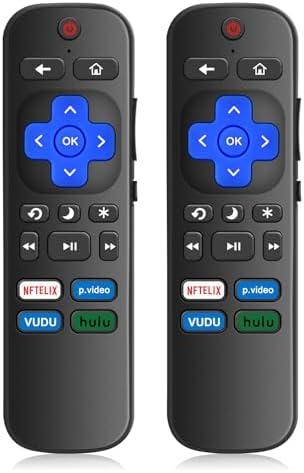 (Pack of 2) Replaced Remote Control Only for Roku TV Compatible with TCL Roku/for Hisense Roku/for Insignia Roku/for Onn Roku TV/for Philips Roku Smart TVs (Not for Roku Stick and Box)