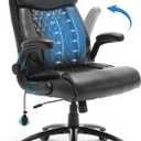 Heavy Duty High-Back Office Chair, Ergonomic Home Computer Chair with Lumbar Support & Tilt Lock, Big and Tall Executive Office Chairs for Work, Black (Set of 1)