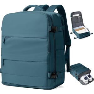 coowoz Large Travel Backpack Carry On for Women Man Waterproof Gym Backpacks Mochila de Viaje Travel Bag Essentials Teacher Personal Item Backpack Rucksack Airplane Accessories Must Haves Peacock Blue (33L)