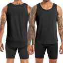 Boyzn Men's Cotton Workout Tank Tops, Athletic Gym Muscle Tank Top, Fitness Bodybuilding Sleeveless Tee Shirts for Men (Black, S)