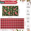 2 Pcs Candy Cane Christmas Doormat 24'' x 51'' Red White Buffalo Plaid Outdoor Rug and 18'' x 28'' Candy Cane Coir Doormat Welcome Mat Non Slip Floor Mat for Outside Entrance Front Porch