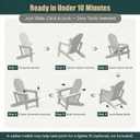 Adirondack Chair with Cup Holder,Tool-Free Assembly,No Screws Needed,All-Weather HDPE Plastic Outdoor Patio Chair,Wood-Grain Slatted Look,Easy to Take Apart for Storage,Fire Pit ChairsNavy blue