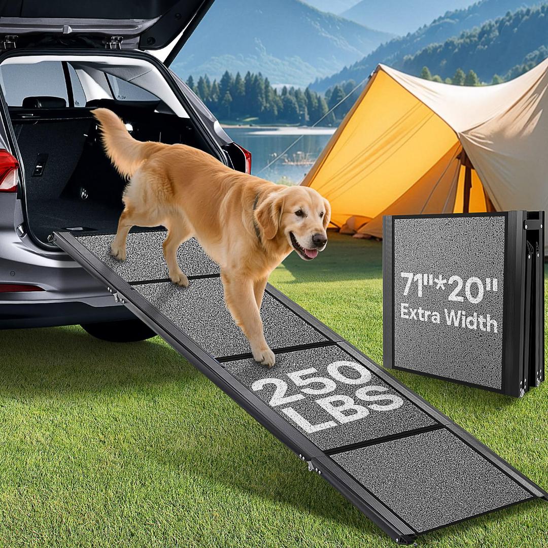 Dog Ramp for Car, 71" L × 20" W Foldable Pet Ramp for Truck