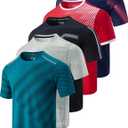 Liberty Imports 5 Pack Men's Active Quick Dry Crew Neck T Shirts (M)