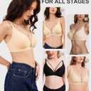 3 x Womens Comfortable Wireless T Shirt Bra No Underwire Seamless Full Coverage Bralettes Push Up Supportive Bras for Women (XXL)