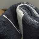 Quilts Queen Size Bedding Set, Soft Microfiber Quilts Set, Patchwork Striped Lightweight Bedspread with 1 Quilt and 2 Pillow Shams for All Season (Black and White, 96"x90")