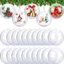 ANVAVO 25 Pieces 3.9 inch Christmas Clear Plastic Fillable Ball Ornaments DIY Craft Transparent Baubles Shatterproof Christmas Tree Hanging Ornaments for Xmas New Years Birthday Wedding Home Decor