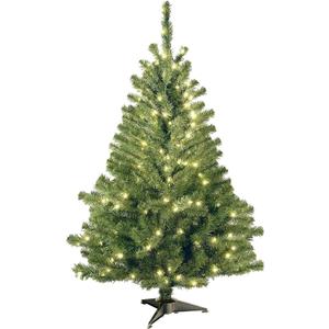 National Tree Company Pre-Lit Artificial Mini Christmas Tree, Green, Kincaid Spruce, White Lights, Includes Stand, 4 Feet
