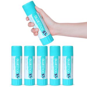 Darice Giant Glue Sticks, Large 115-gram/4.05oz Jumbo XL Glue Stick - Washable, Non-Toxic - Classroom School Supplies - 6 Pack (White)