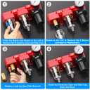 TAILONZ PNEUMATIC 1/4 Inch NPT 150PSI 3 in 1 Air Filter Pressure Regulator Combo Piggyback, Air Tool Compressor Filter, 5 Micron Filter Element(Manual Drainage)