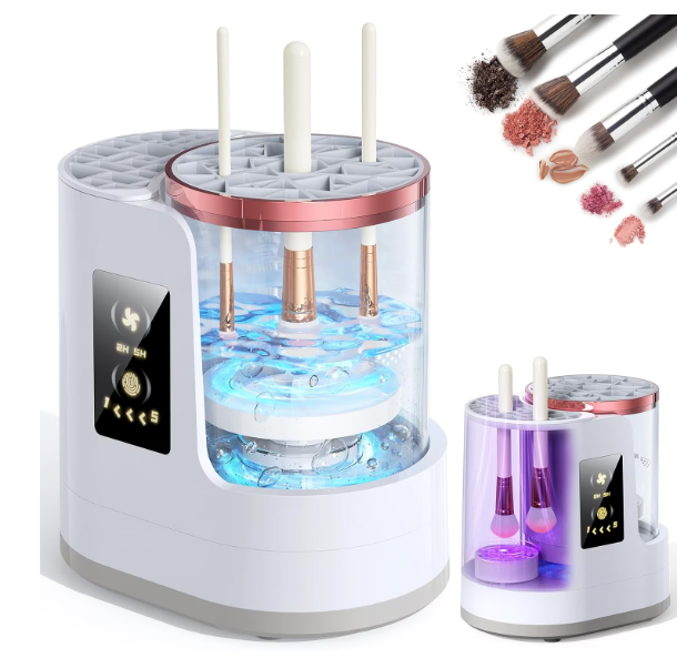 Electric Makeup Brush Cleaner Machine with Automatic Cleaning and Drying
