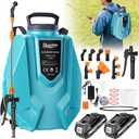 Backpack Sprayer with 2 X 2.5Ah Battery, 5H Continuous Spraying - Weed Sprayer for Lawn Garden 3.2 Gallon, with 7 Nozzles & Telescopic Wand, Battery Powered, Compatible with Makita 18V Battery