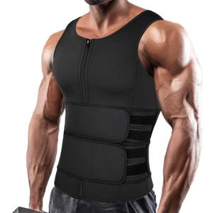 SHAPERIN Men Neoprene Sauna Zipper Waist Trainer Vest Tank Top Trimmer Body Shaper, 3XL