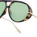 Trendy Retro Aviator Sunglasses with Side Shields for Women Men Oversized Plastic Round Large Vintage Shades
