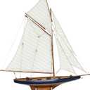 SAILINGSTORY Wooden Sailboat Decor Ship Model Yacht America's Cup Columbia 1901 Replica Medium, 37"