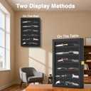 Knife Display Case for Collections, Pocket Knife Display Case with Acrylic Glass, Lockable Storage Cases with Removable Shelves, Wall-Mounted 6-Layer MDF Cabinet, Black