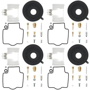 4-Pack Carburetor Repair Kits Diaphragm Float Replacement for Kawasaki ZX600 ZX6R ZZR600 1990-1995 Zx-6 1990-2005