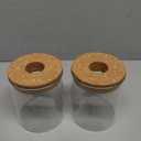 Airtight Glass Storage Containers With Cork Lid, For Kitchen Pantry Organization And Storage Jarideal For Coffee Beans Snacks Flour Cereal Sugar Tea 16 Oz. (Circular 3.9 * 3.3 In*2 Pcs)