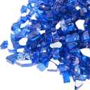 GASPRO 10 lbs Fire Glass for Propane Fire Pit, 1/2-Inch Reflective Fireplace Glass Rocks for Fire Pit Table, Cobalt Blue