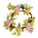 18 inch Easter Wreath Artificial Easter Egg Wreath for Front Door Easter Door Wreath Spring Wreath with Pastel Eggs and Mixed Twigs for Easter Decorations
