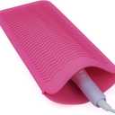 1Pack Silicone Heat Resistant Mat Pouch for Hair Straightener, Curling Iron, Flat Iron and Hot Hair Tools Pink