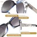 JM 2 Pack Bifocal Reading Sunglasses for Women Fashion Oversized Square Sun Readers Outdoor Reading Glasses UV400 Protection, Black & Clear Blue +2.25