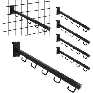 5 Pack Gridwall Waterfall Faceout with 5 Hooks Gridwall Clothes Hanger Gridwall Accessories Square Tubing Straight Arm Gridwall Waterfall Hooks Hangers for Home Shop Retail Display (16)