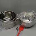 304 Stainless Steel Double Boiler with Spatula and Spoon, 4.2QT Dual-Handle Pot 2.6QT Melting Bowl with Scale and Handle Stackable Water Bath Melting Pot Set for Chocolate, Butter, Sugar, Wax