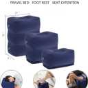 Inflatable Travel Foot Rest Pillow, Adjustable Height Leg Rest Pillow for Cars, Home, Office, Trains, Airplane, Make a Flat Bed for Baby, Kids, Toddlers, with 2in1 Storage Bag (1 Pack)