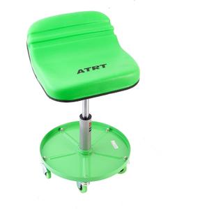 300-LB Capacity Pneumatic Mechanic Roller Seat, Adjustable Rolling Stool, with 2.5-inch Heavy Duty Casters and Tool Tray, Green