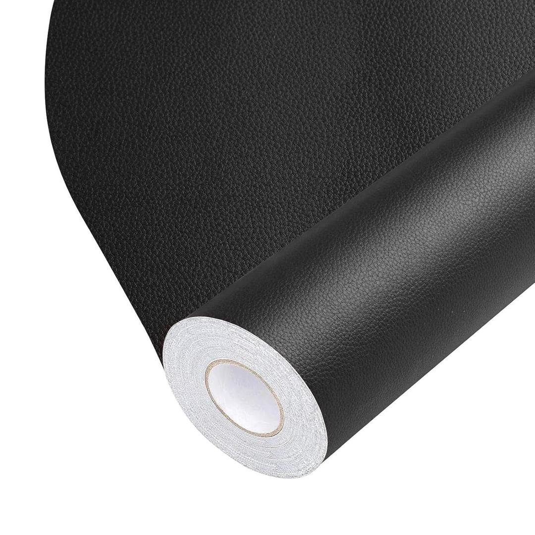 Leather Repair Tape Self-Adhesive Leather Repair Patch for Couch Furniture Sofas Car Seats Advanced PU Vinyl Leather Repair Kit (Black, 3.9X79 inch)