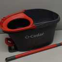 O-Cedar EasyWring Microfiber Spin Mop, Bucket Floor Cleaning System, Red, Gray, Standard