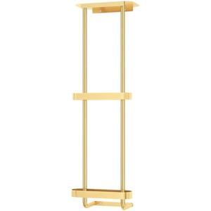 STWWO Towel Racks for Bathroom with Shower Caddy with Metal Shelf, 36.4 Inch Bathroom Towel Storage Wall Mounted, Gold